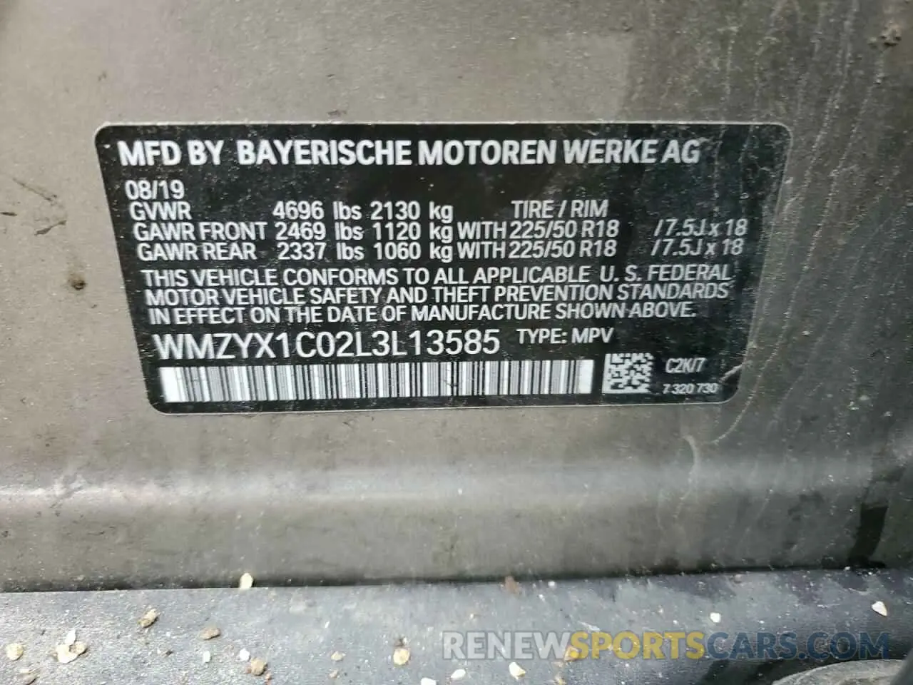 13 Photograph of a damaged car WMZYX1C02L3L13585 MINI COOPER 2020