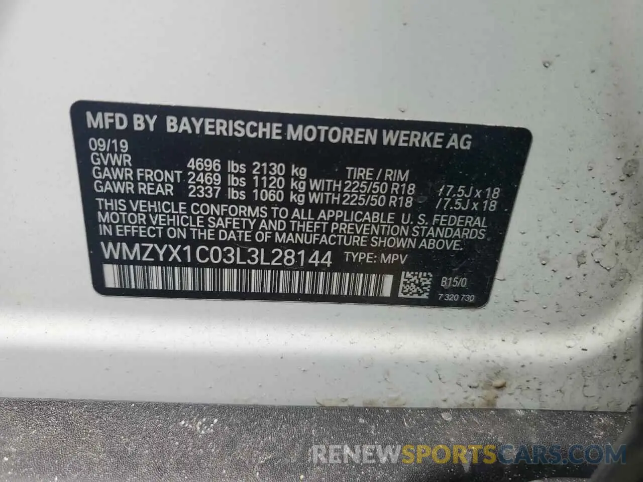 12 Photograph of a damaged car WMZYX1C03L3L28144 MINI COOPER 2020