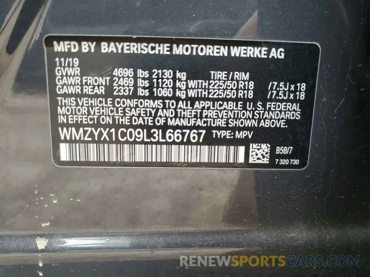 12 Photograph of a damaged car WMZYX1C09L3L66767 MINI COOPER 2020
