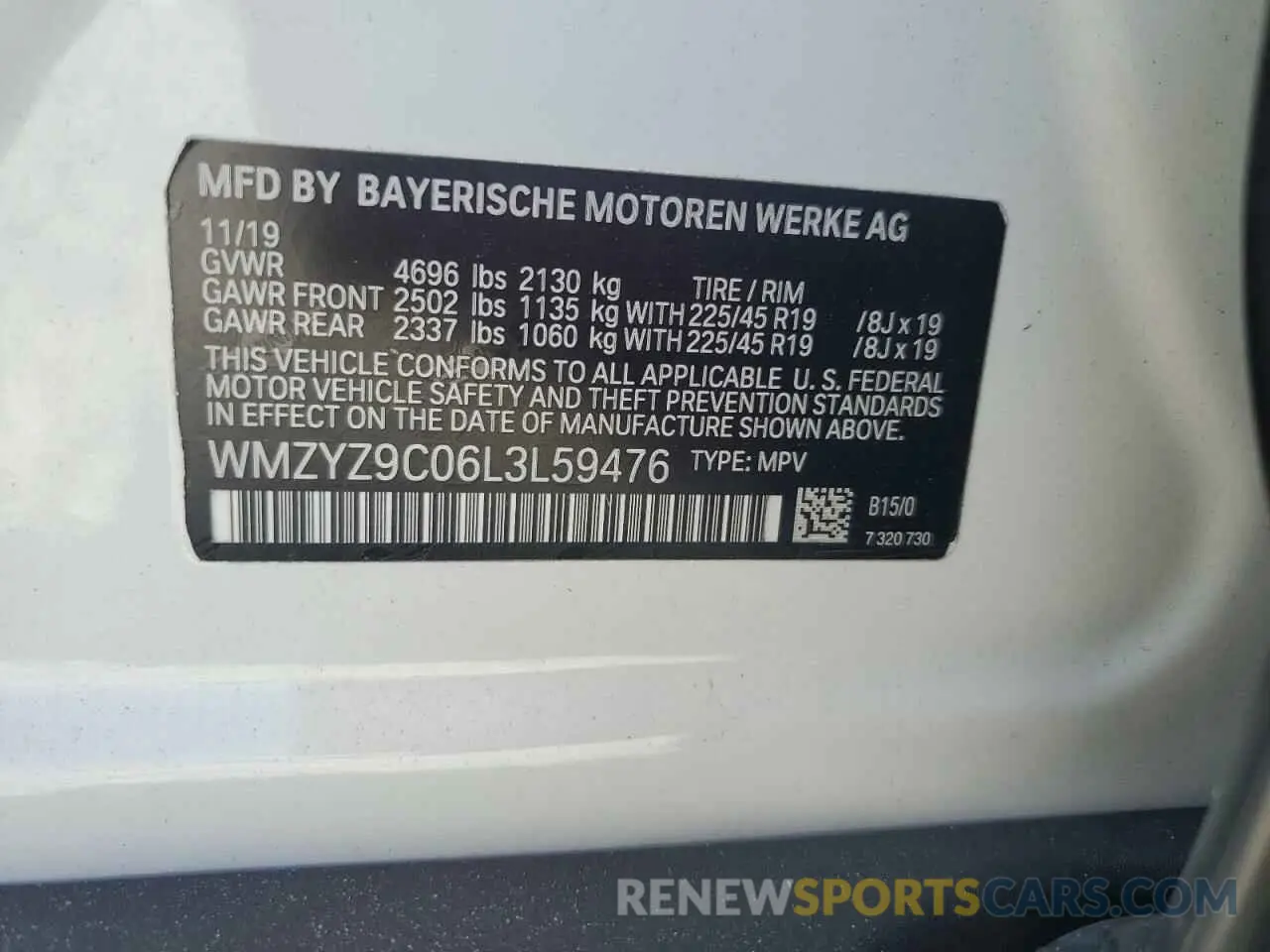 14 Photograph of a damaged car WMZYZ9C06L3L59476 MINI COOPER 2020