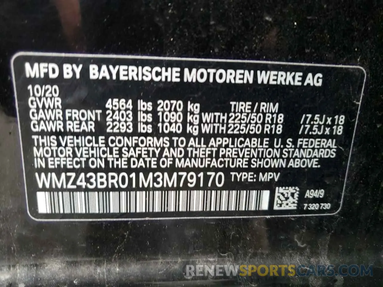12 Photograph of a damaged car WMZ43BR01M3M79170 MINI COOPER 2021