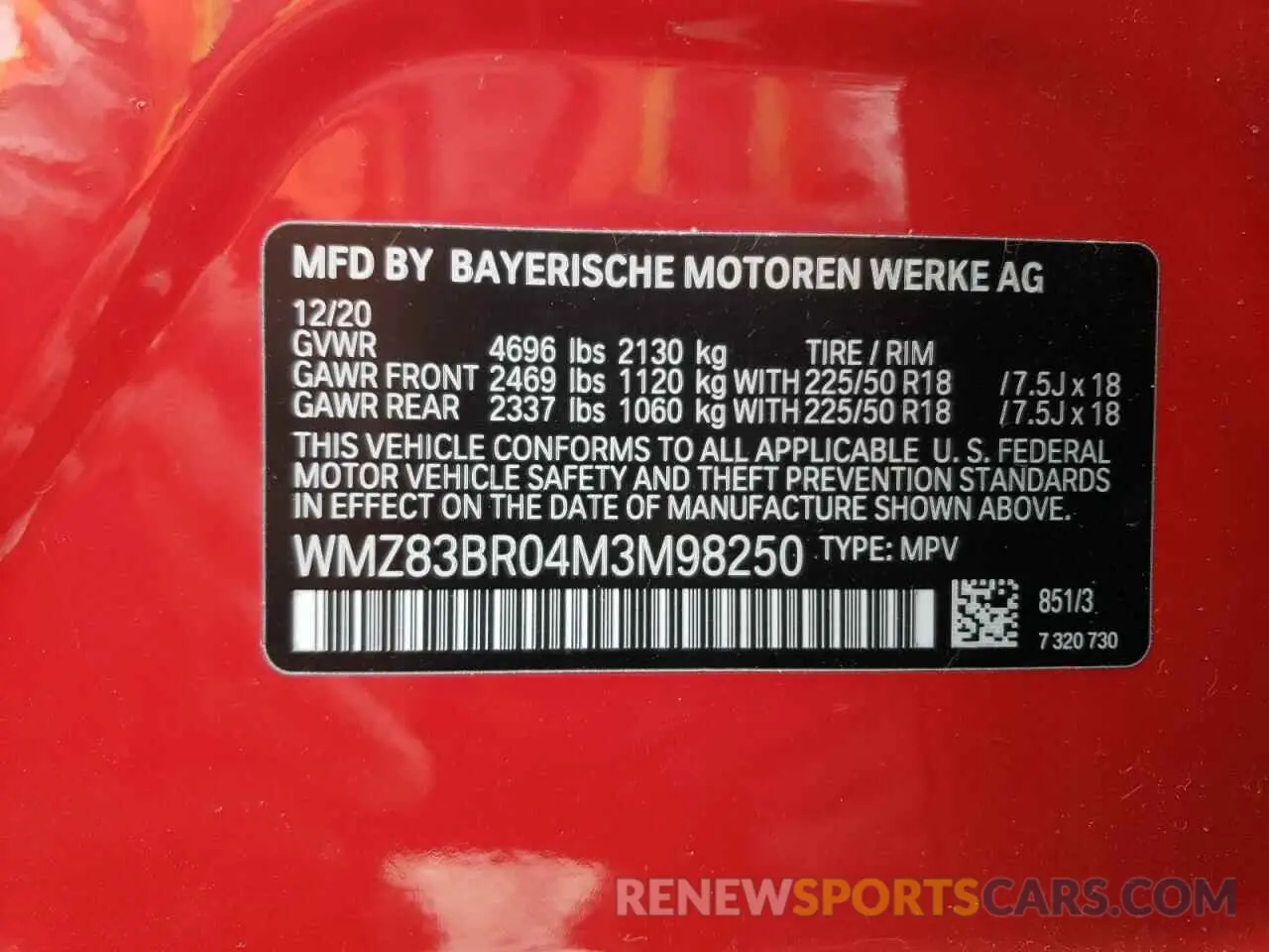 12 Photograph of a damaged car WMZ83BR04M3M98250 MINI COOPER 2021