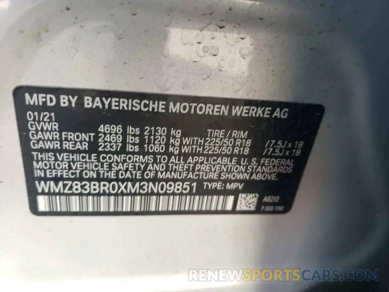 16 Photograph of a damaged car WMZ83BR0XM3N09851 MINI COOPER 2021