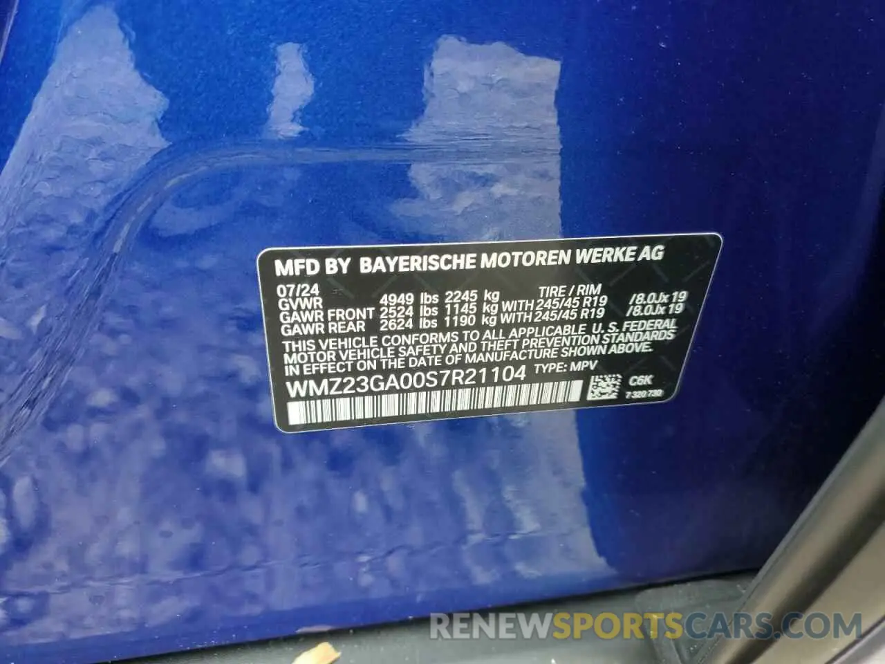 12 Photograph of a damaged car WMZ23GA00S7R21104 MINI COOPER 2025