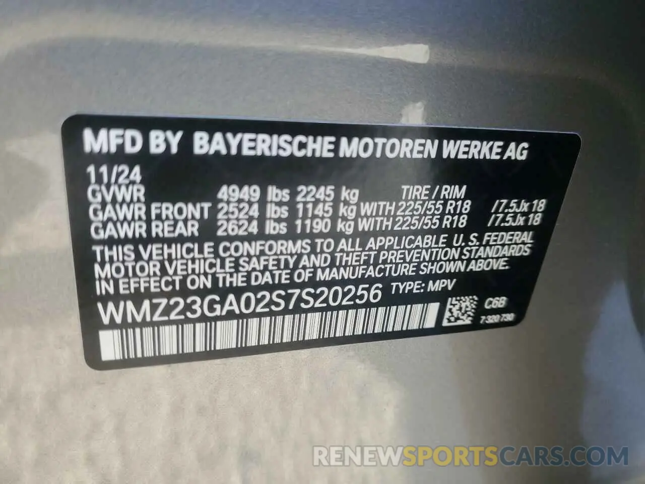 12 Photograph of a damaged car WMZ23GA02S7S20256 MINI COOPER 2025