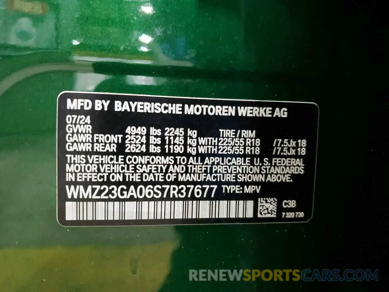 13 Photograph of a damaged car WMZ23GA06S7R37677 MINI COOPER 2025