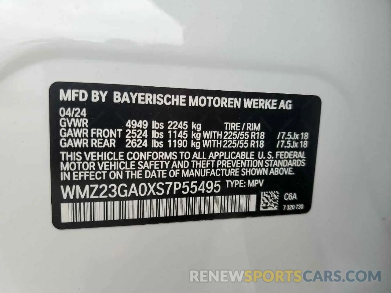 13 Photograph of a damaged car WMZ23GA0XS7P55495 MINI COOPER 2025