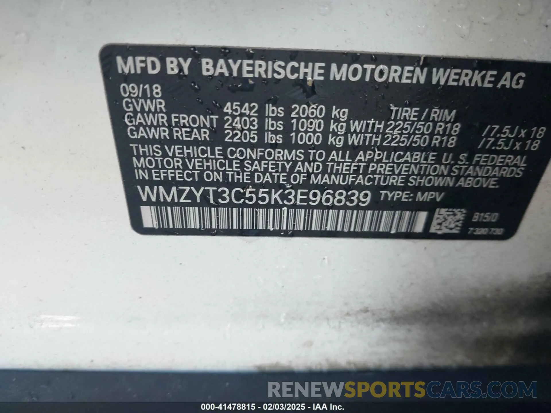 9 Photograph of a damaged car WMZYT3C55K3E96839 MINI COUNTRYMAN 2019