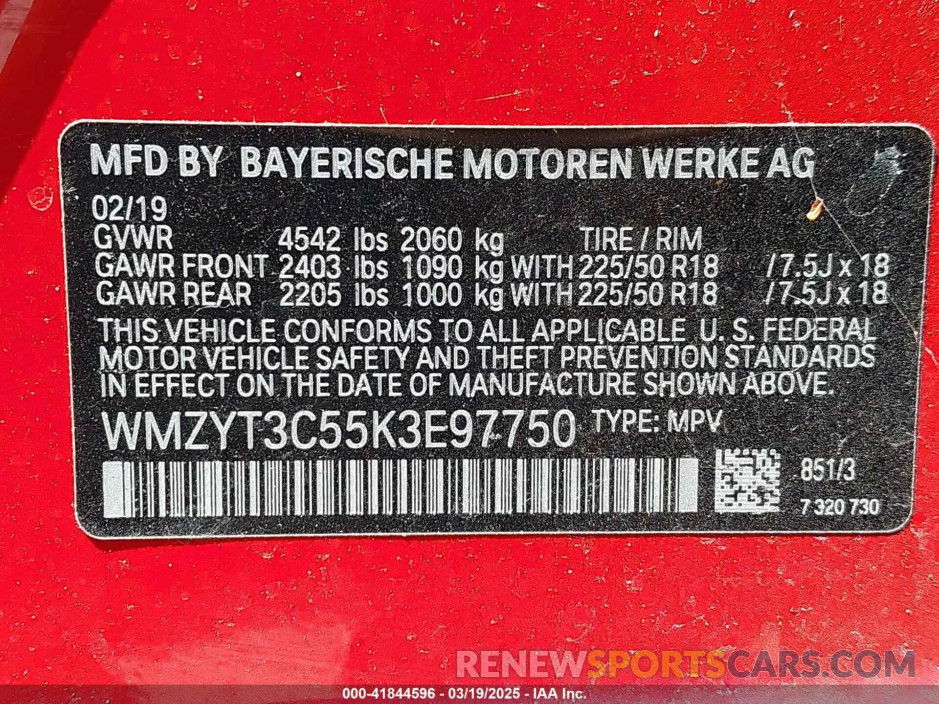 9 Photograph of a damaged car WMZYT3C55K3E97750 MINI COUNTRYMAN 2019