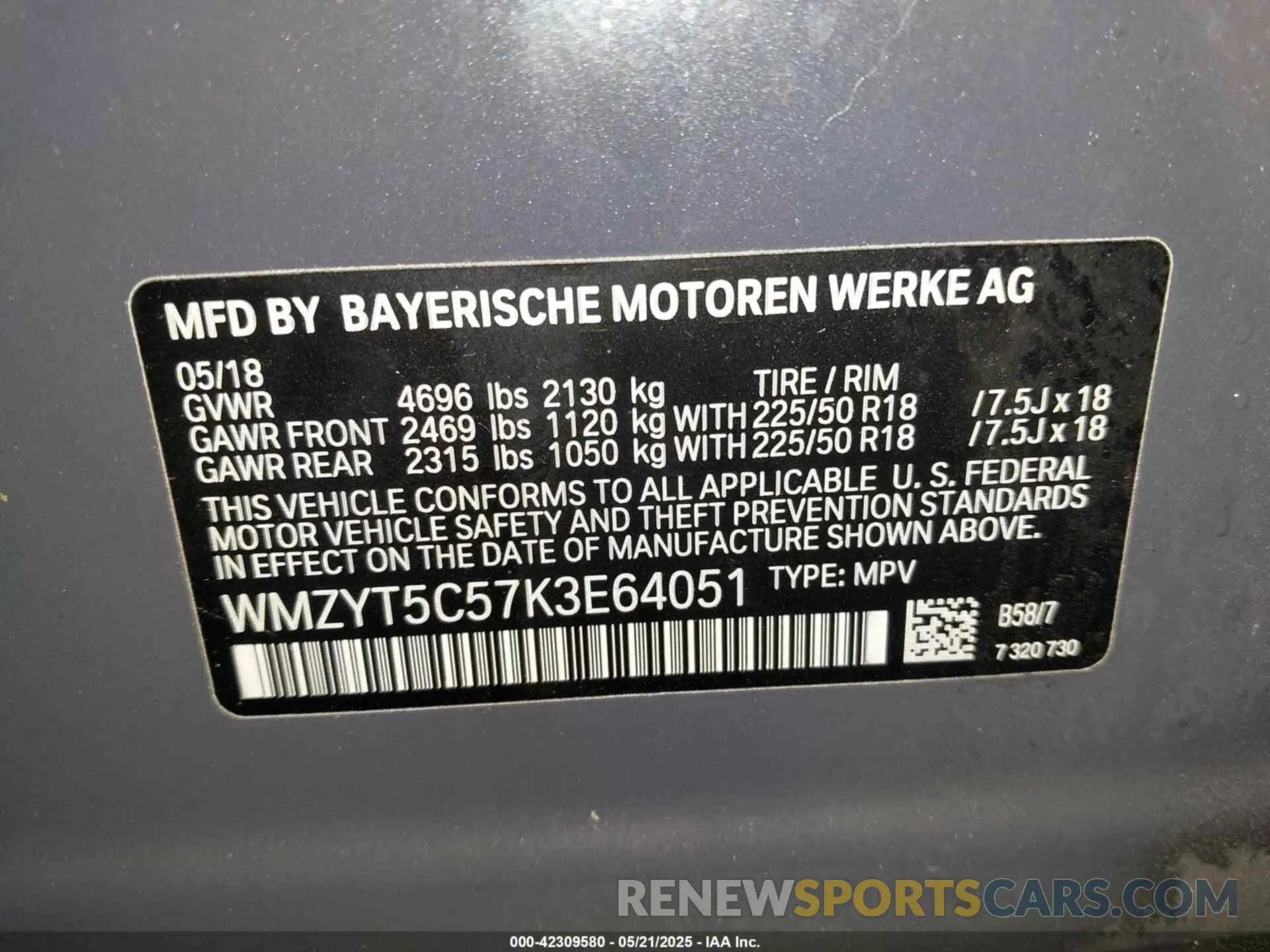 9 Photograph of a damaged car WMZYT5C57K3E64051 MINI COUNTRYMAN 2019