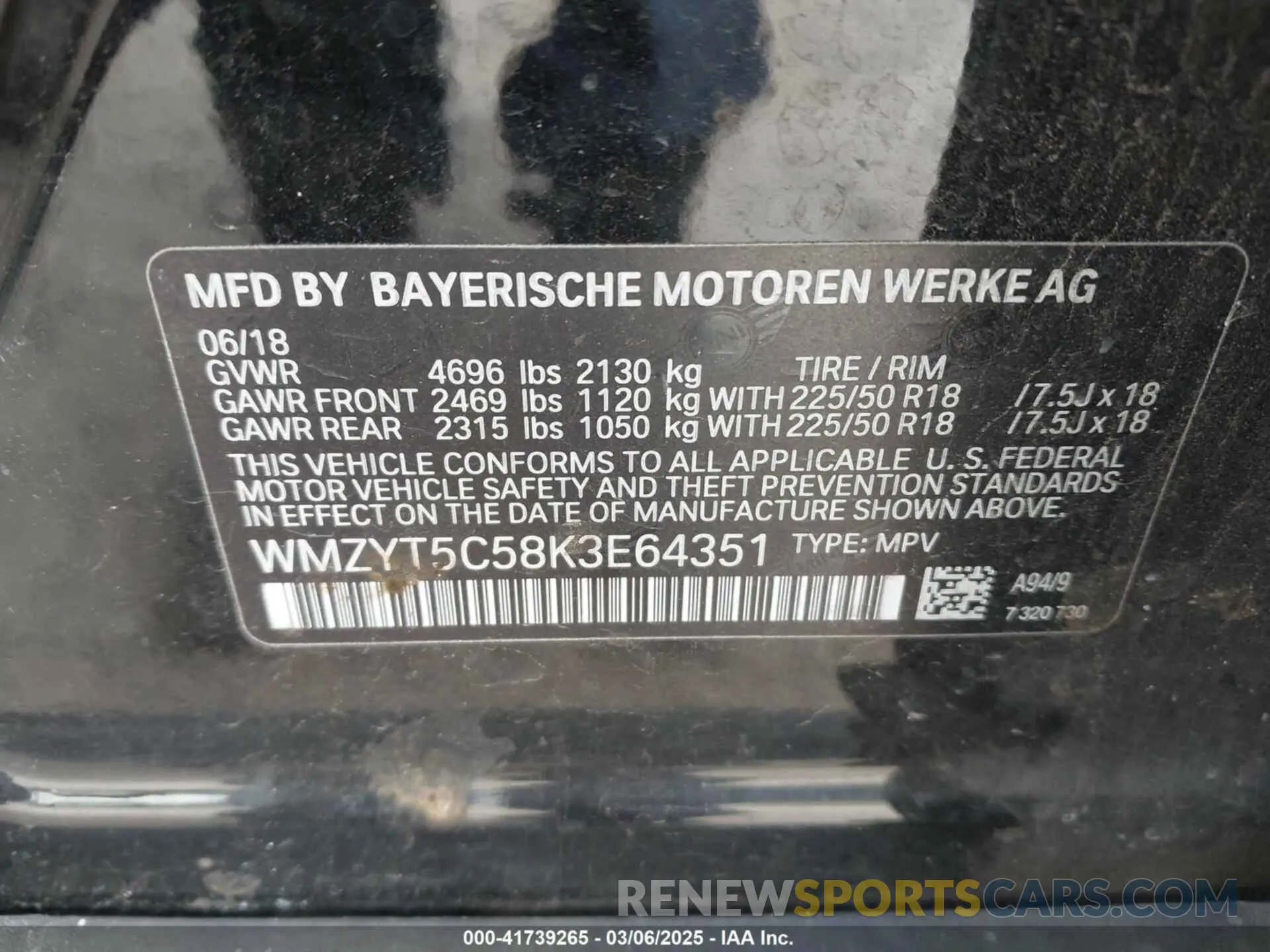 9 Photograph of a damaged car WMZYT5C58K3E64351 MINI COUNTRYMAN 2019