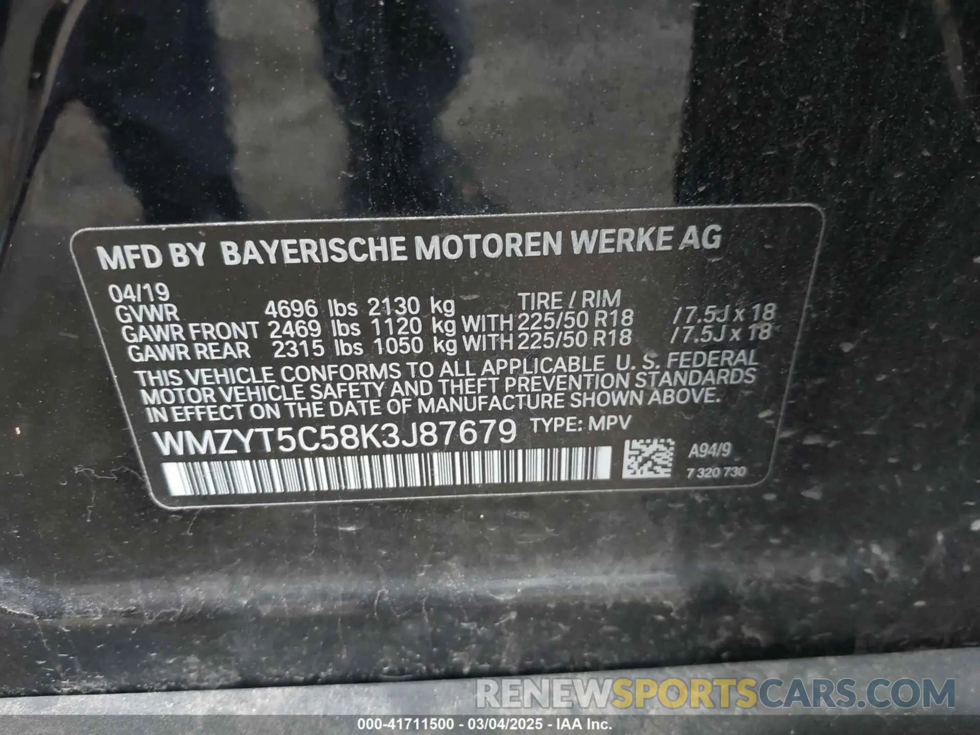 9 Photograph of a damaged car WMZYT5C58K3J87679 MINI COUNTRYMAN 2019