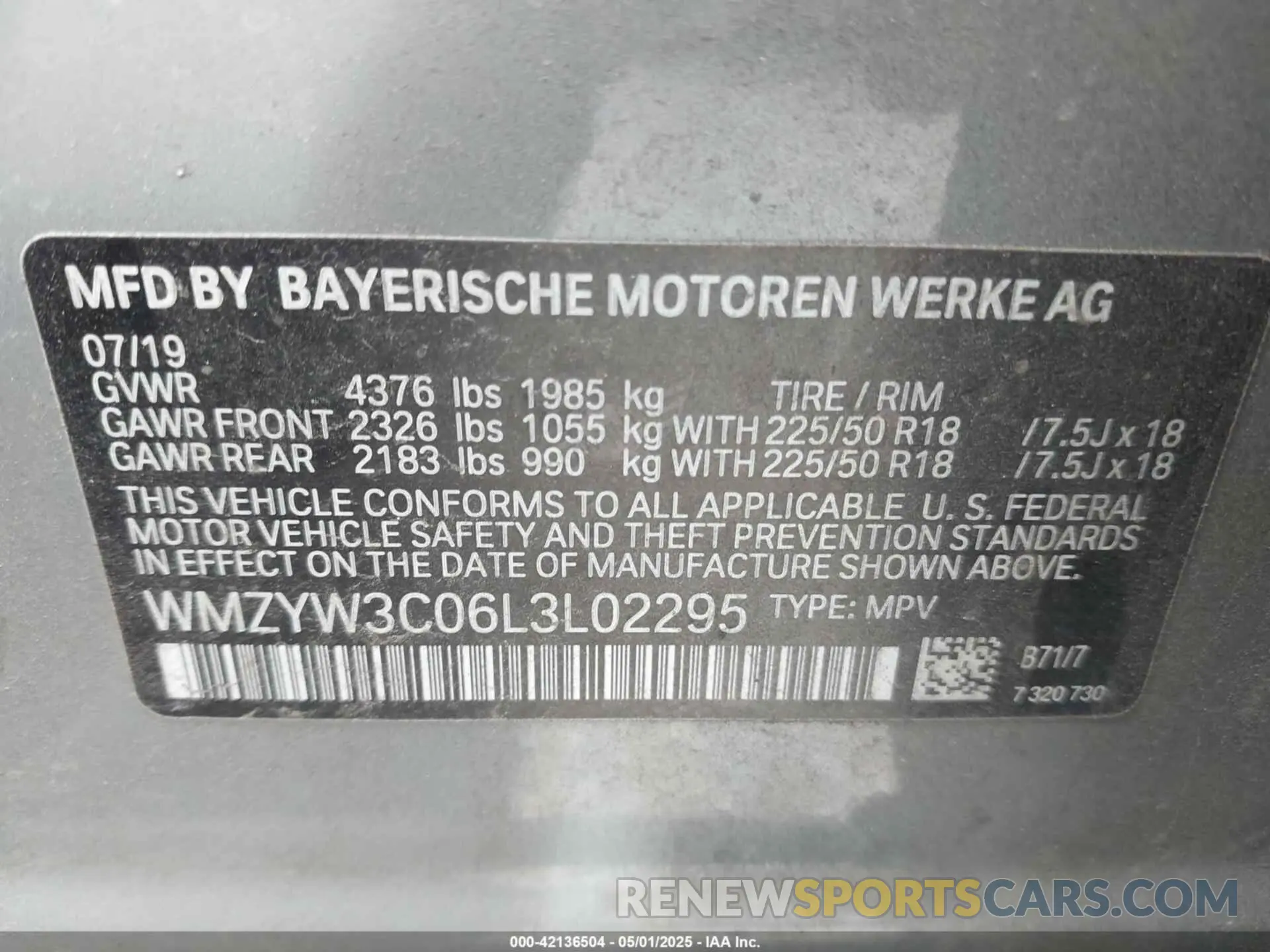 9 Photograph of a damaged car WMZYW3C06L3L02295 MINI COUNTRYMAN 2020