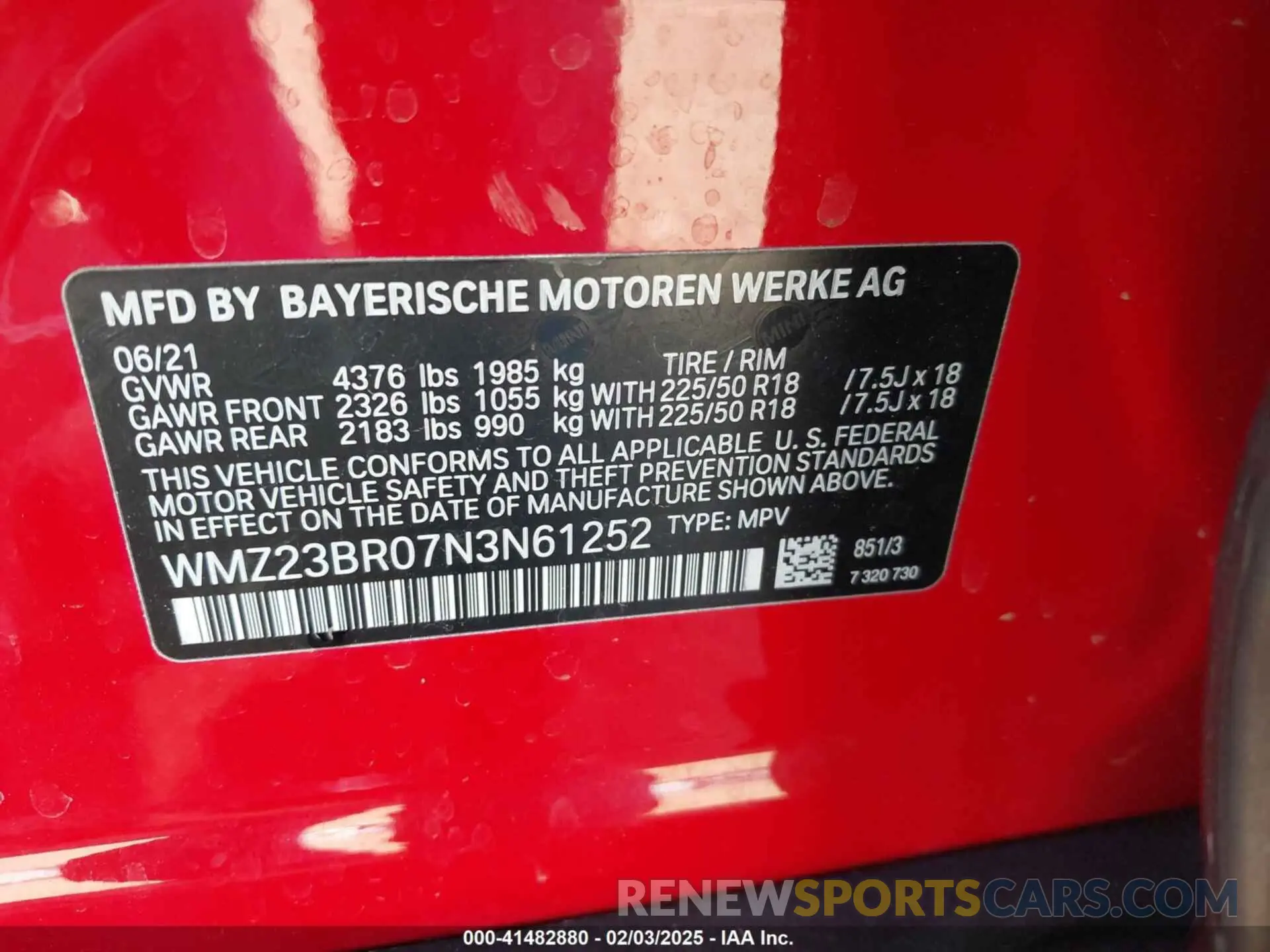 9 Photograph of a damaged car WMZ23BR07N3N61252 MINI COUNTRYMAN 2022