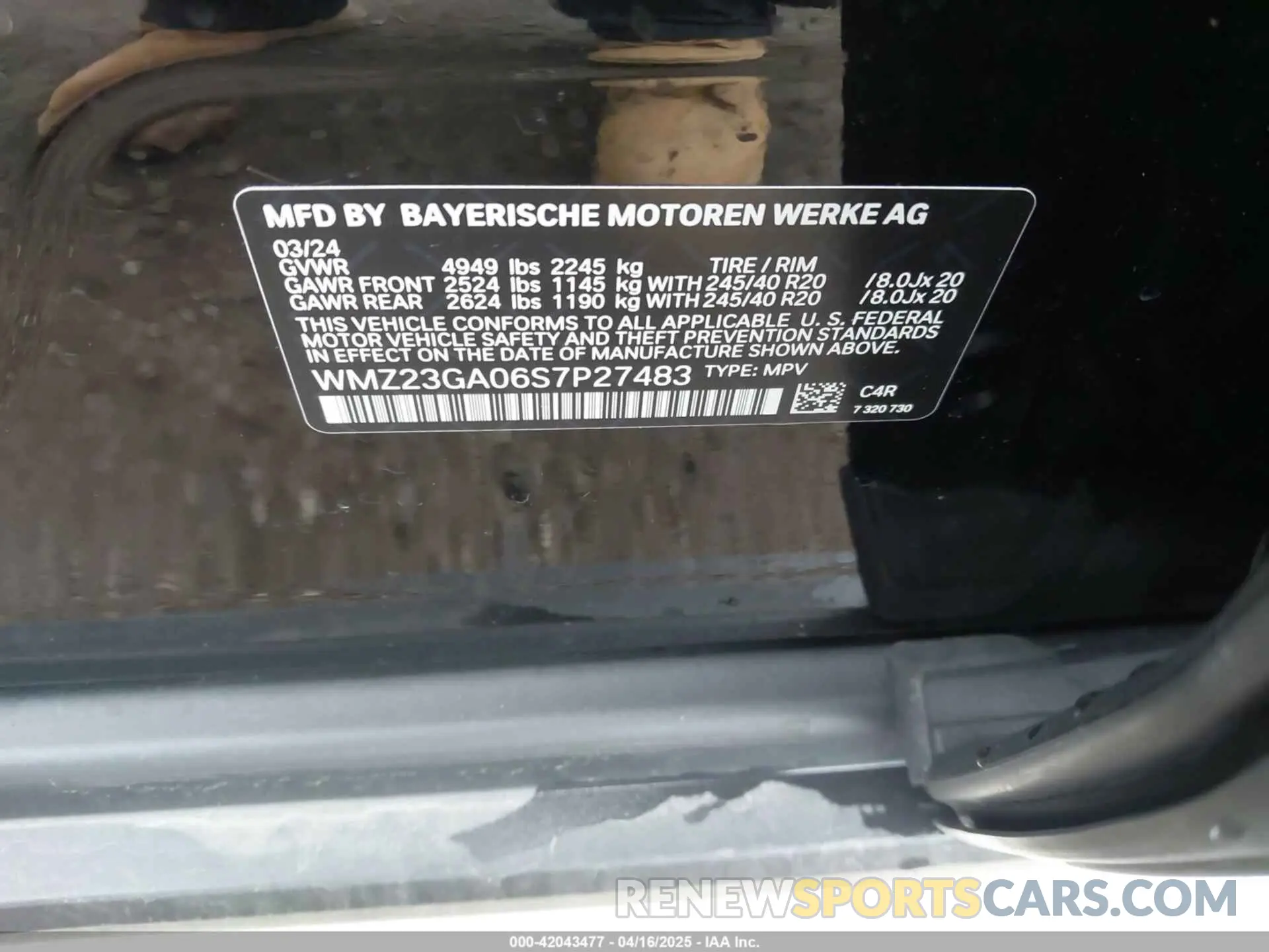 9 Photograph of a damaged car WMZ23GA06S7P27483 MINI COUNTRYMAN 2025