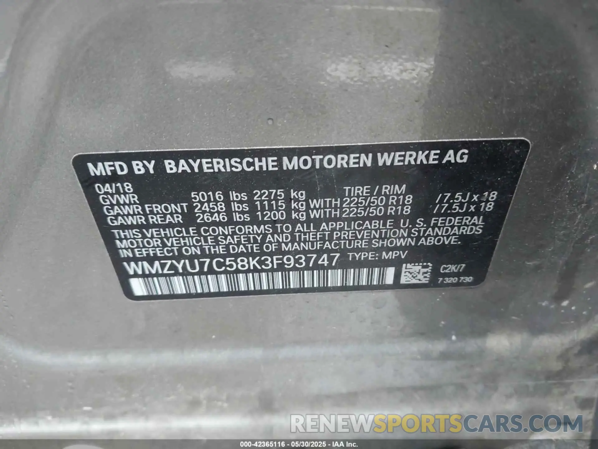 9 Photograph of a damaged car WMZYU7C58K3F93747 MINI E COUNTRYMAN 2019