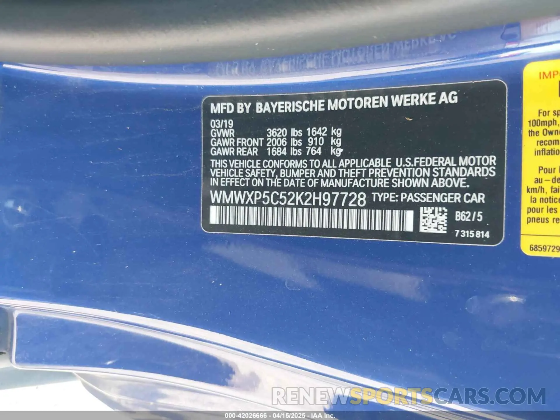 9 Photograph of a damaged car WMWXP5C52K2H97728 MINI HARDTOP 2019