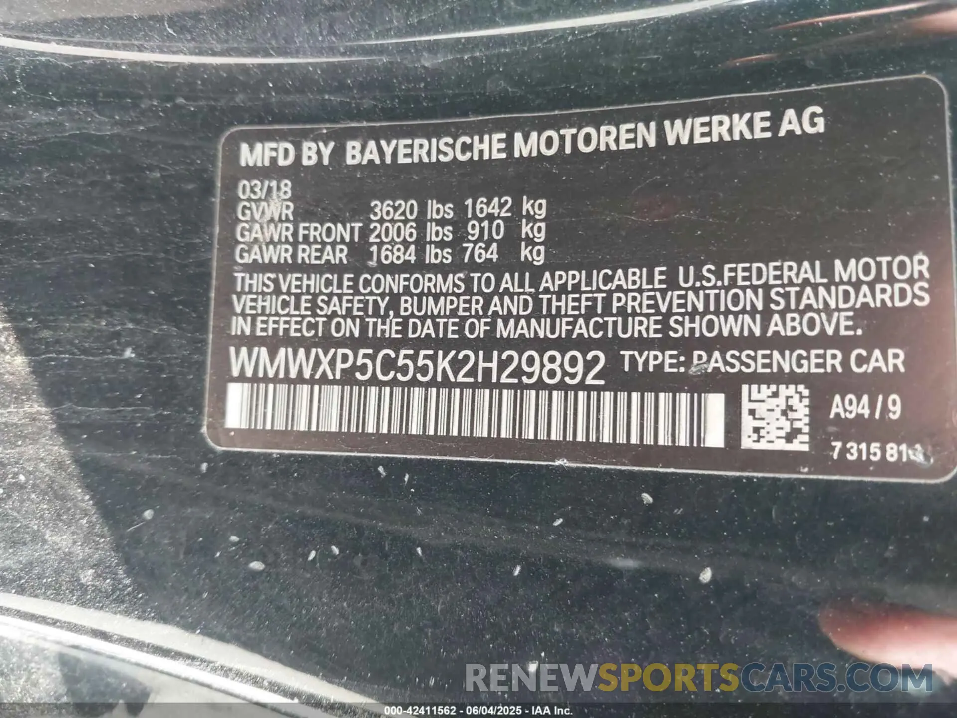 9 Photograph of a damaged car WMWXP5C55K2H29892 MINI HARDTOP 2019