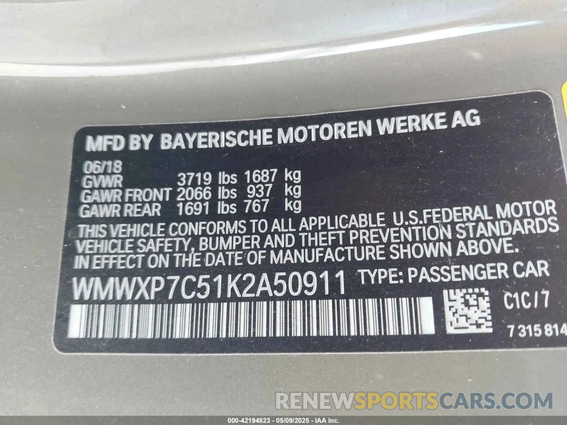 9 Photograph of a damaged car WMWXP7C51K2A50911 MINI HARDTOP 2019
