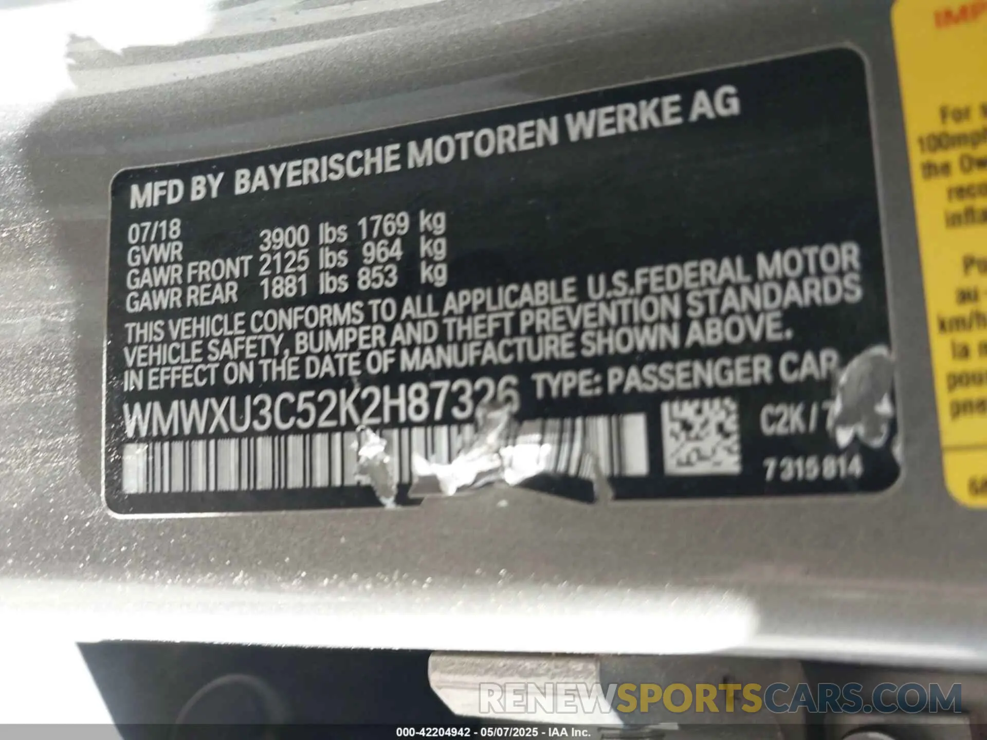 9 Photograph of a damaged car WMWXU3C52K2H87326 MINI HARDTOP 2019