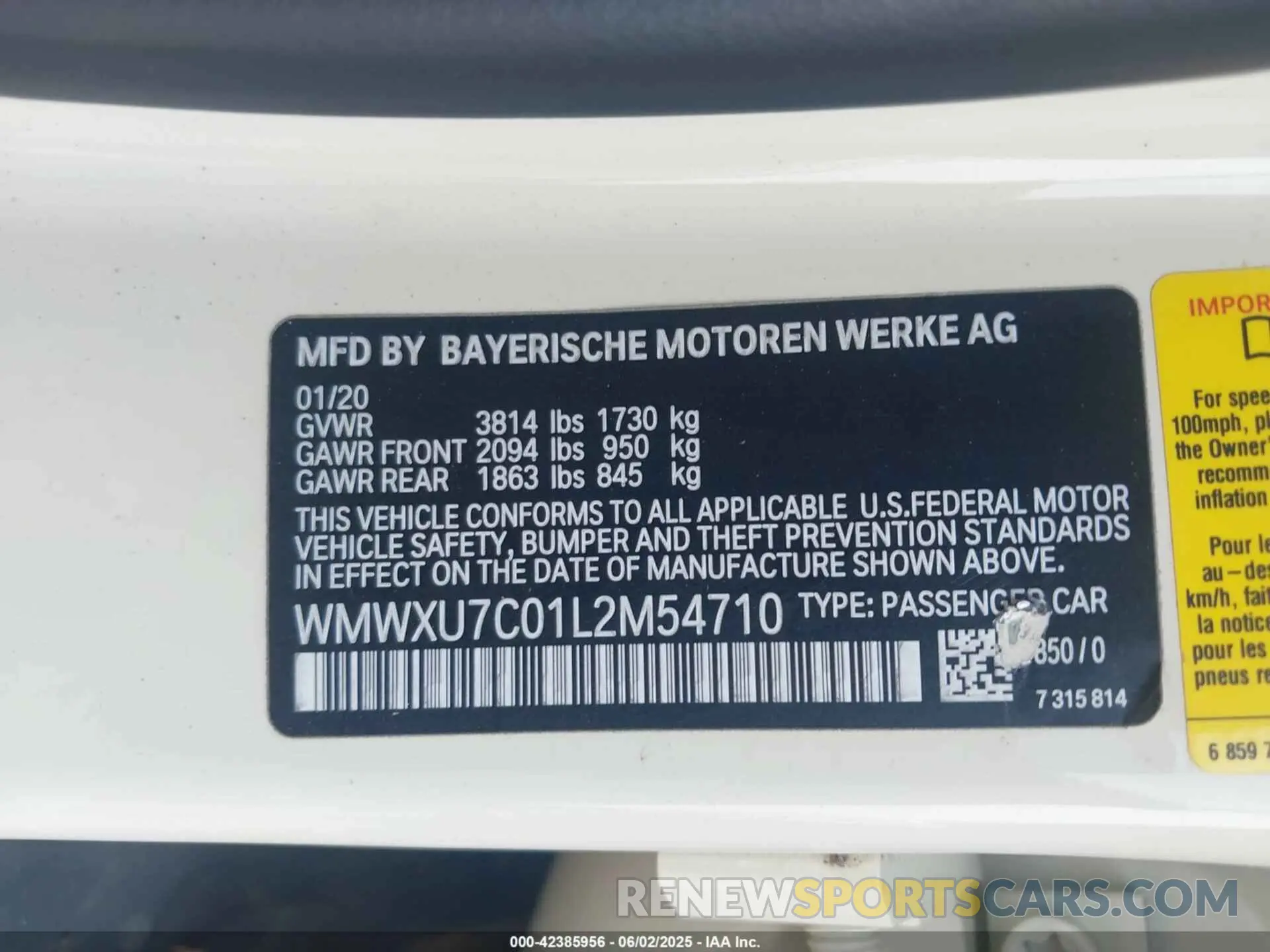 9 Photograph of a damaged car WMWXU7C01L2M54710 MINI HARDTOP 2020