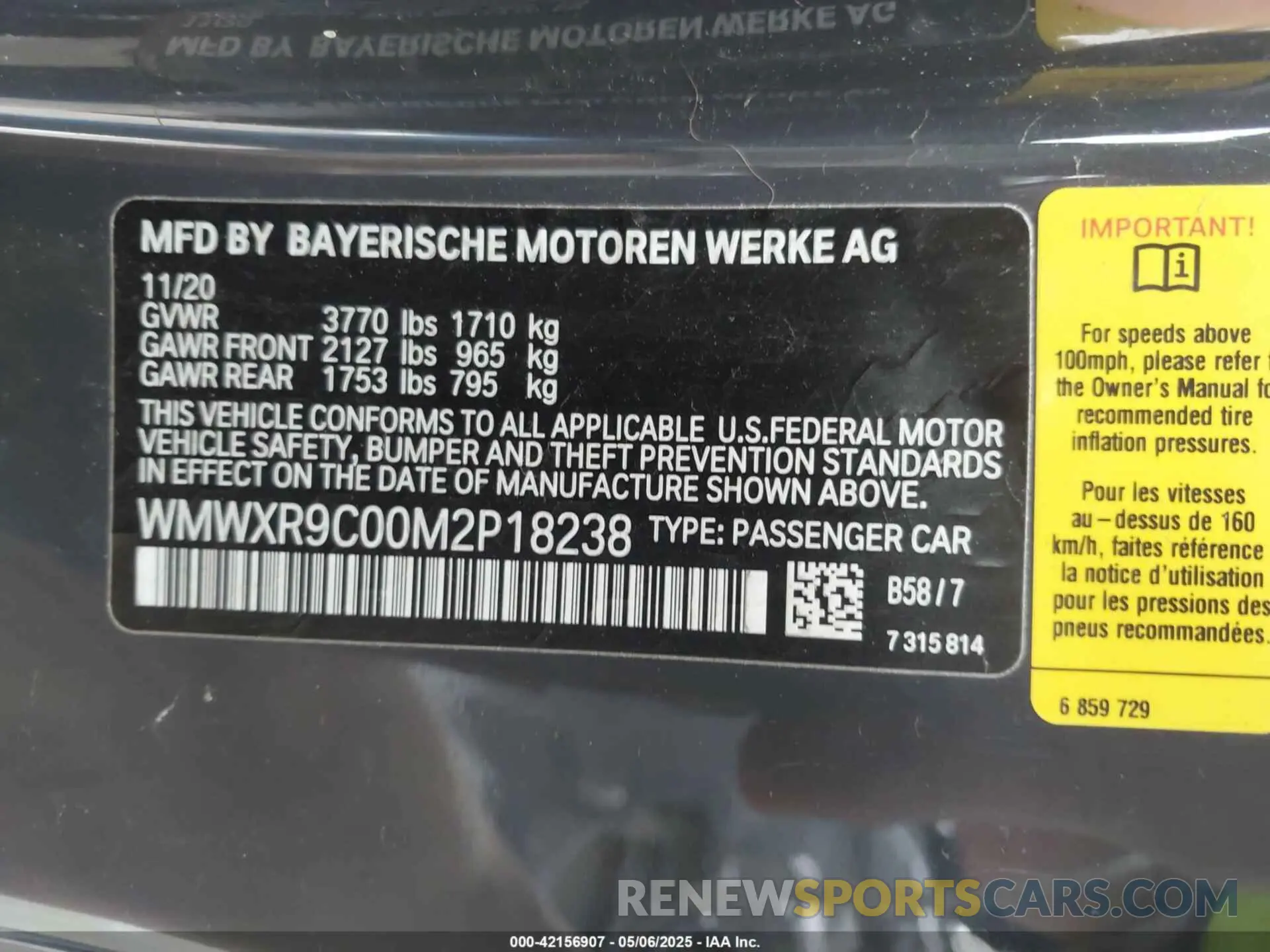 9 Photograph of a damaged car WMWXR9C00M2P18238 MINI HARDTOP 2021