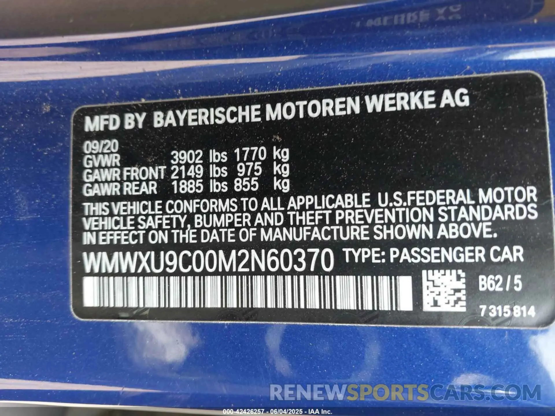 9 Photograph of a damaged car WMWXU9C00M2N60370 MINI HARDTOP 2021