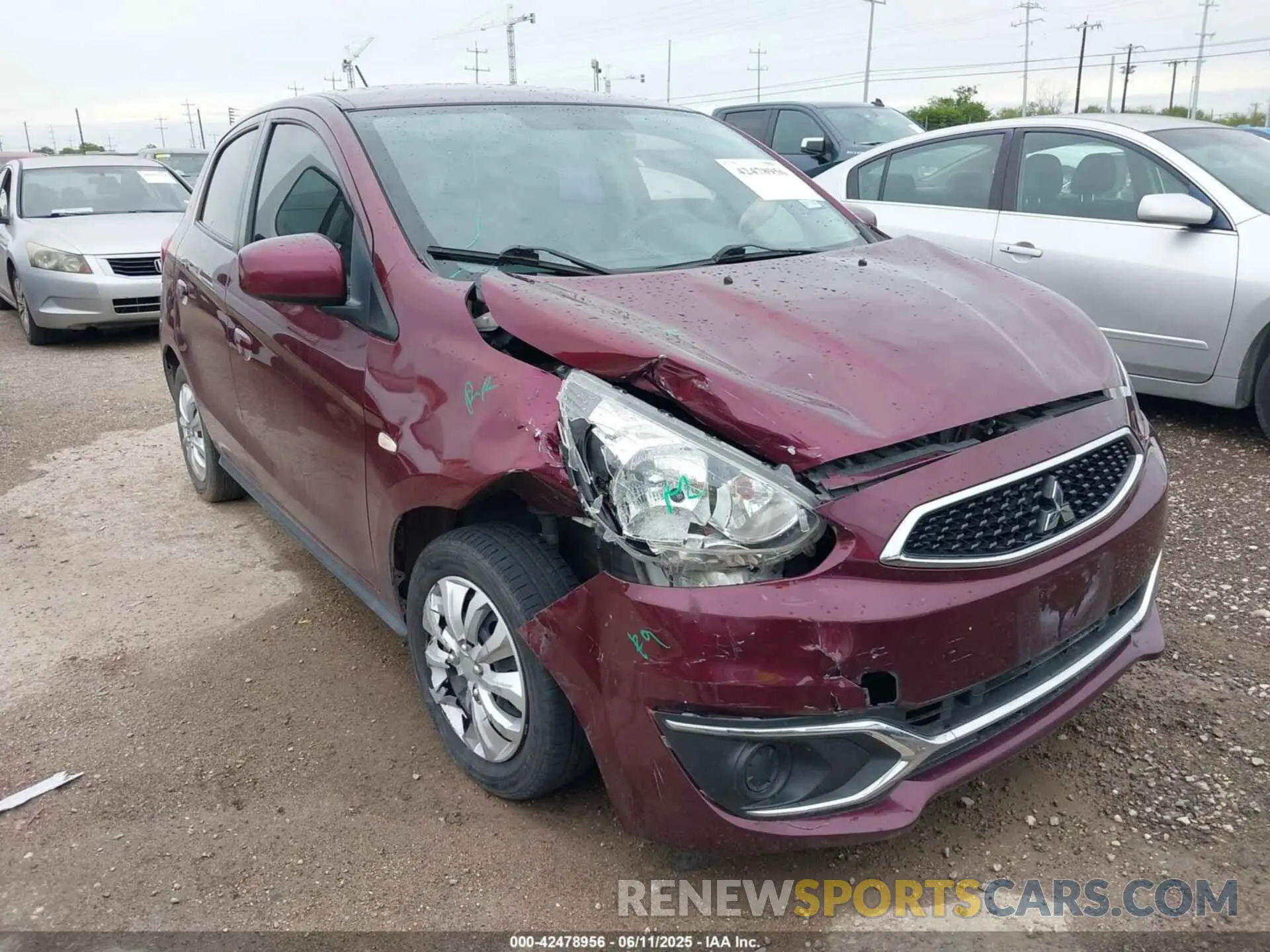 1 Photograph of a damaged car ML32A3HJ1KH014517 MITSUBISHI MIRAGE 2019
