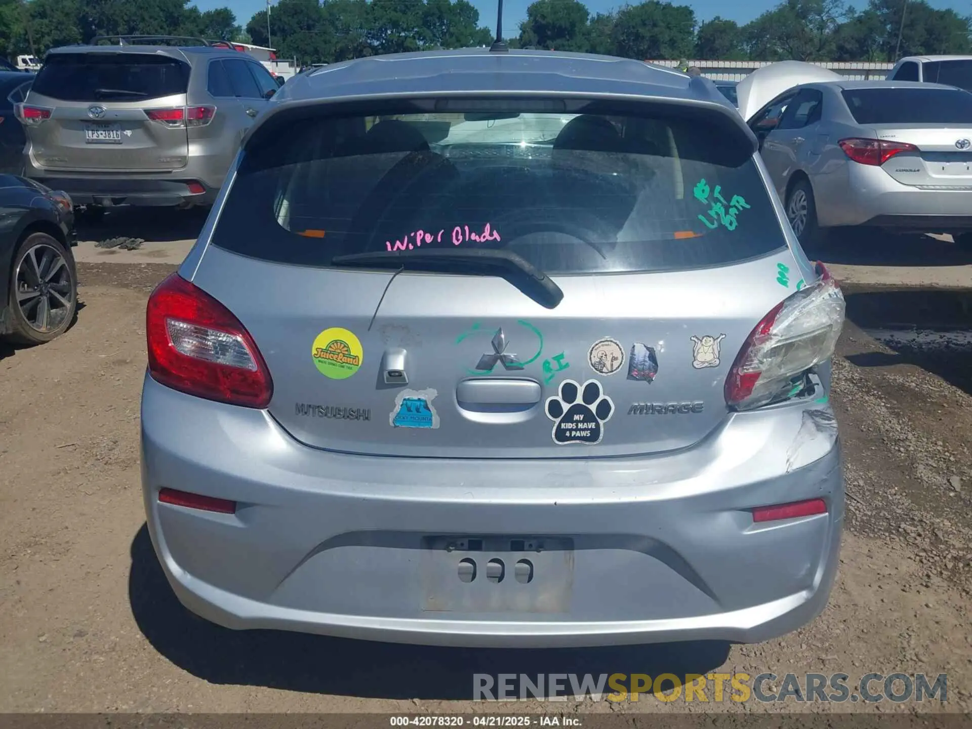 16 Photograph of a damaged car ML32A3HJ6KH003674 MITSUBISHI MIRAGE 2019