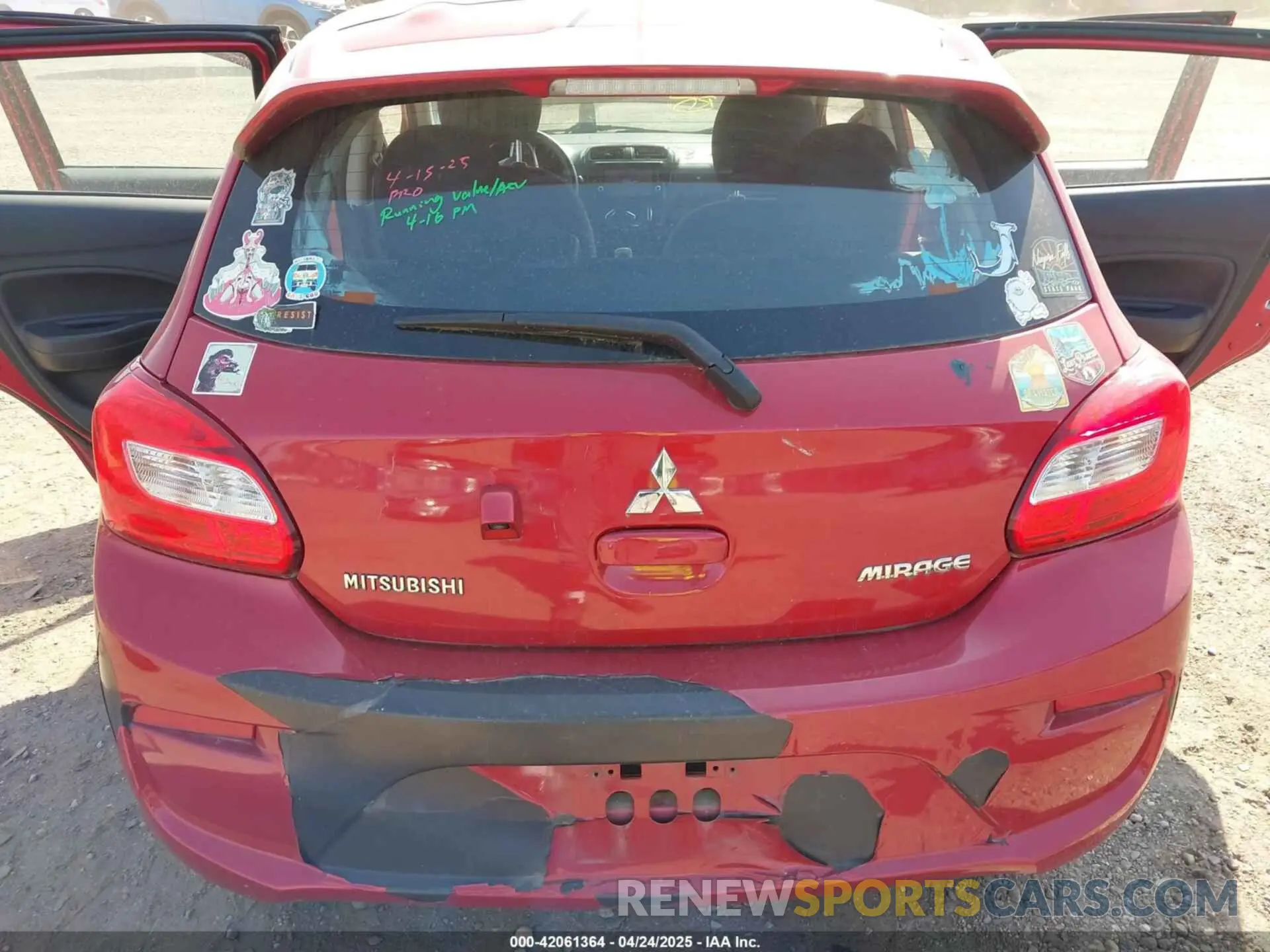 16 Photograph of a damaged car ML32A3HJ9KH015821 MITSUBISHI MIRAGE 2019