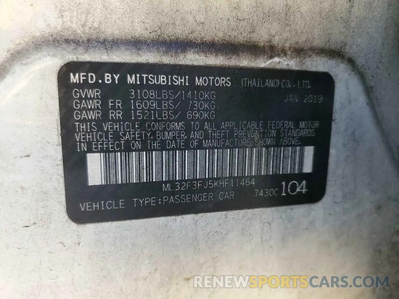12 Photograph of a damaged car ML32F3FJ5KHF11464 MITSUBISHI MIRAGE 2019