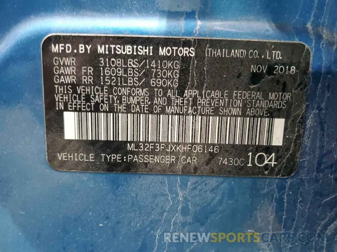 12 Photograph of a damaged car ML32F3FJXKHF06146 MITSUBISHI MIRAGE 2019