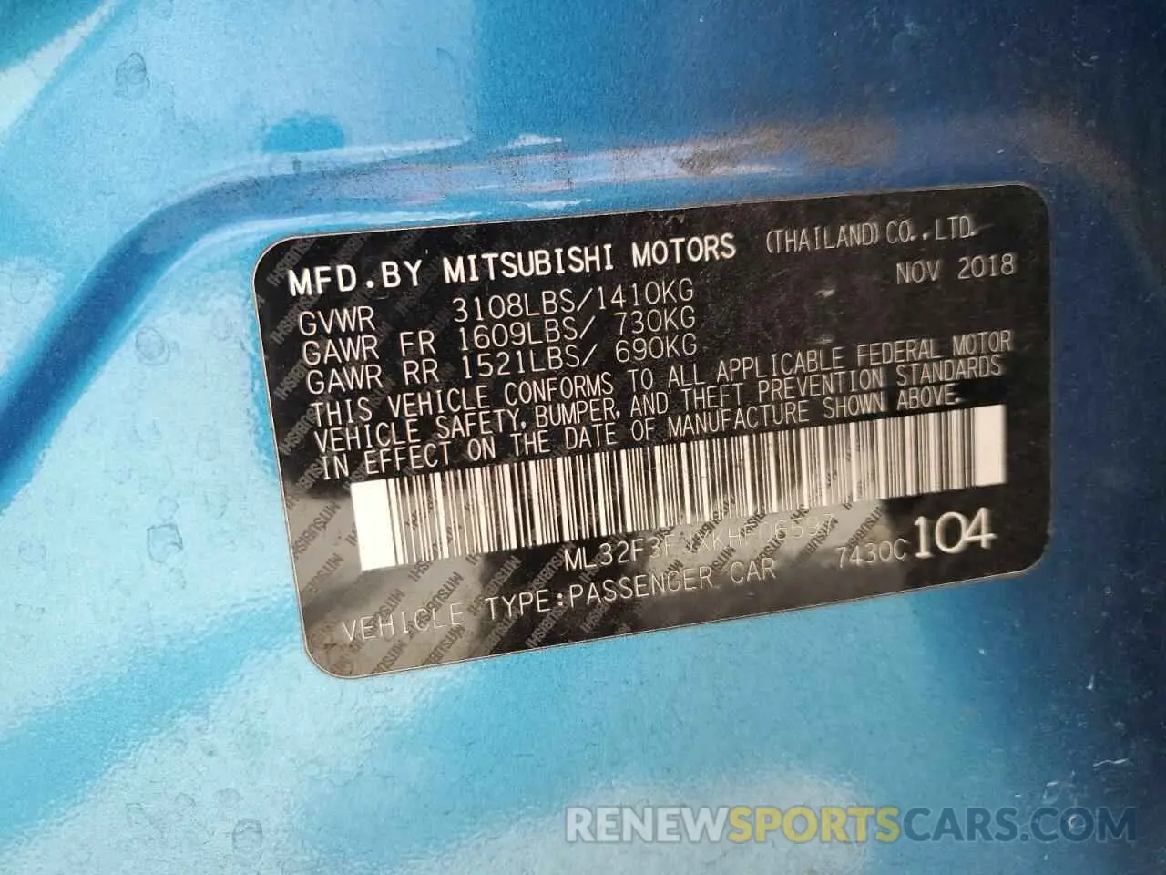 12 Photograph of a damaged car ML32F3FJXKHF06597 MITSUBISHI MIRAGE 2019