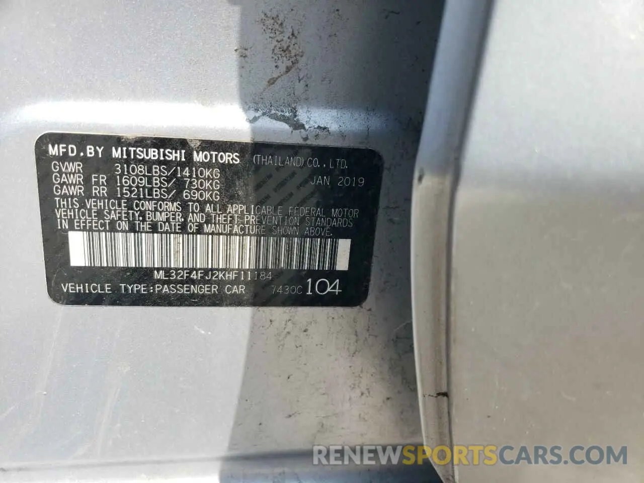 12 Photograph of a damaged car ML32F4FJ2KHF11184 MITSUBISHI MIRAGE 2019