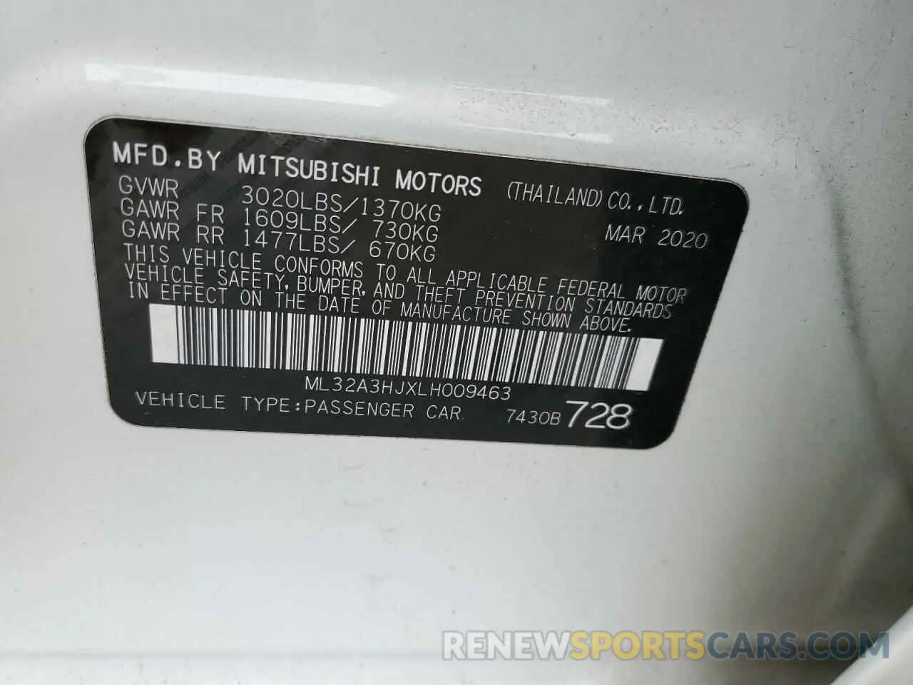 13 Photograph of a damaged car ML32A3HJXLH009463 MITSUBISHI MIRAGE 2020