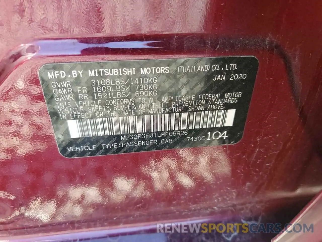 12 Photograph of a damaged car ML32F3FJ1LHF06926 MITSUBISHI MIRAGE 2020