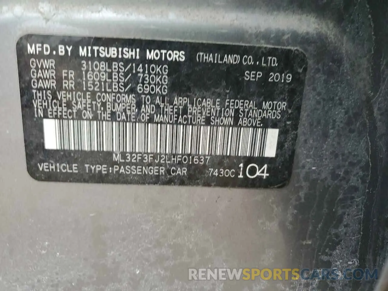 12 Photograph of a damaged car ML32F3FJ2LHF01637 MITSUBISHI MIRAGE 2020