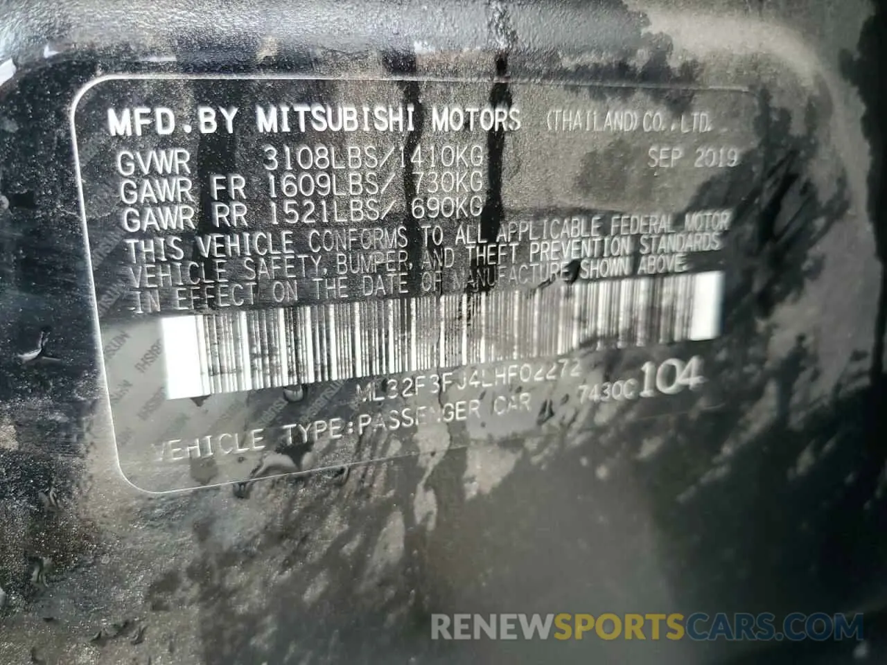 12 Photograph of a damaged car ML32F3FJ4LHF02272 MITSUBISHI MIRAGE 2020