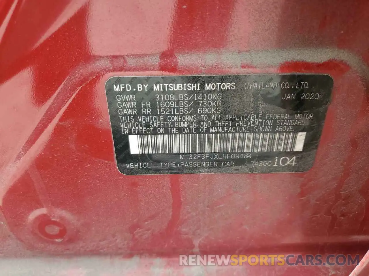 12 Photograph of a damaged car ML32F3FJXLHF09484 MITSUBISHI MIRAGE 2020