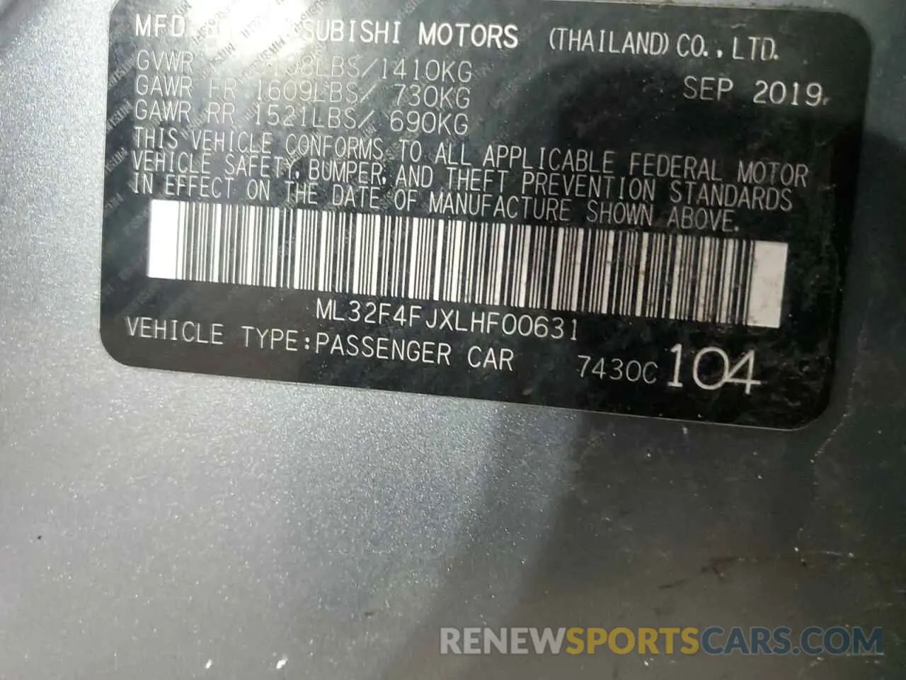 12 Photograph of a damaged car ML32F4FJXLHF00631 MITSUBISHI MIRAGE 2020