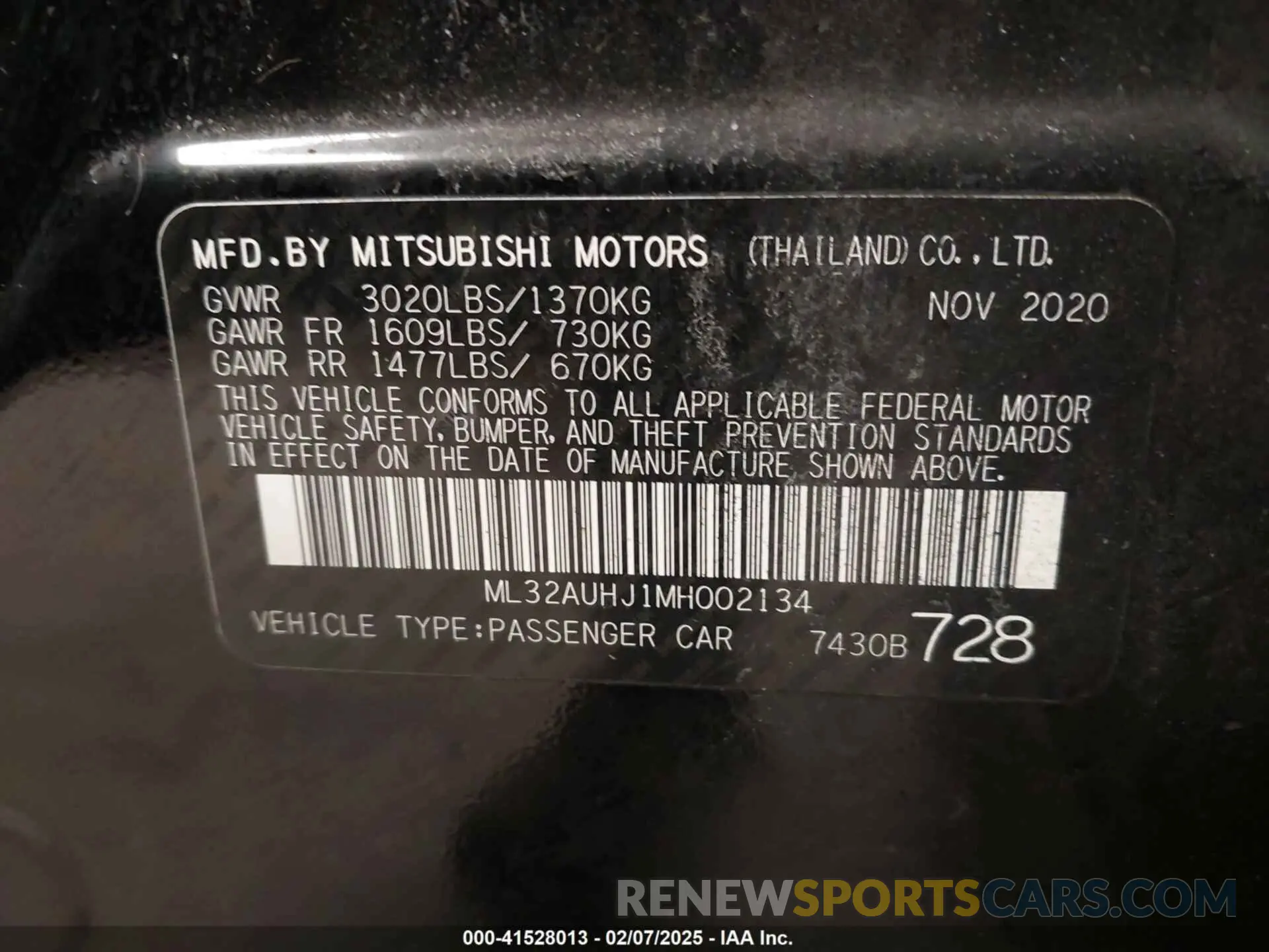 9 Photograph of a damaged car ML32AUHJ1MH002134 MITSUBISHI MIRAGE 2021