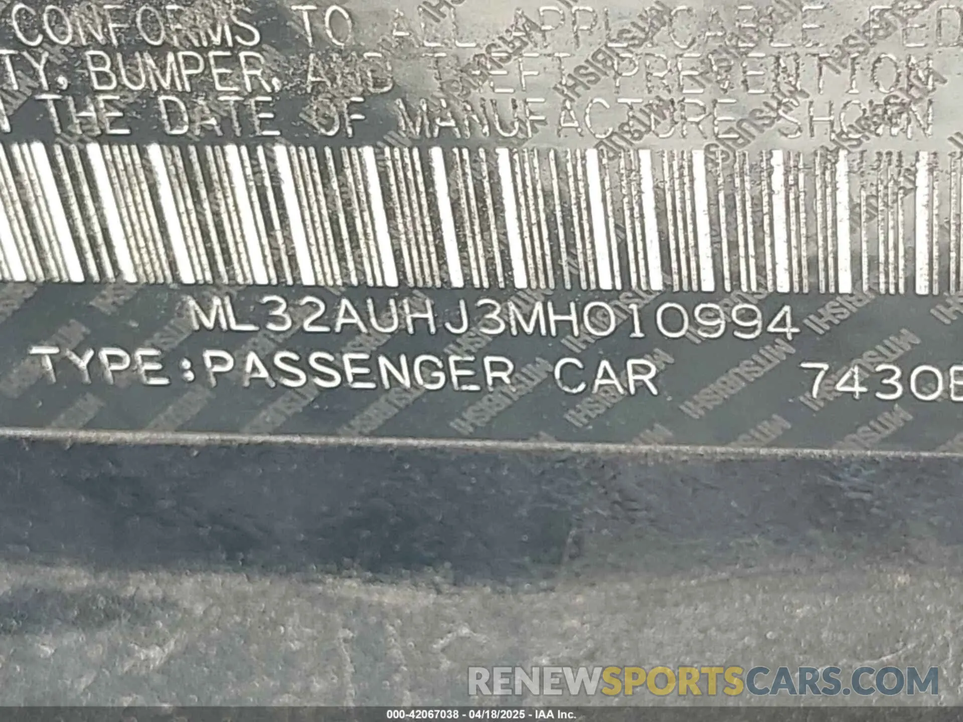 9 Photograph of a damaged car ML32AUHJ3MH010994 MITSUBISHI MIRAGE 2021