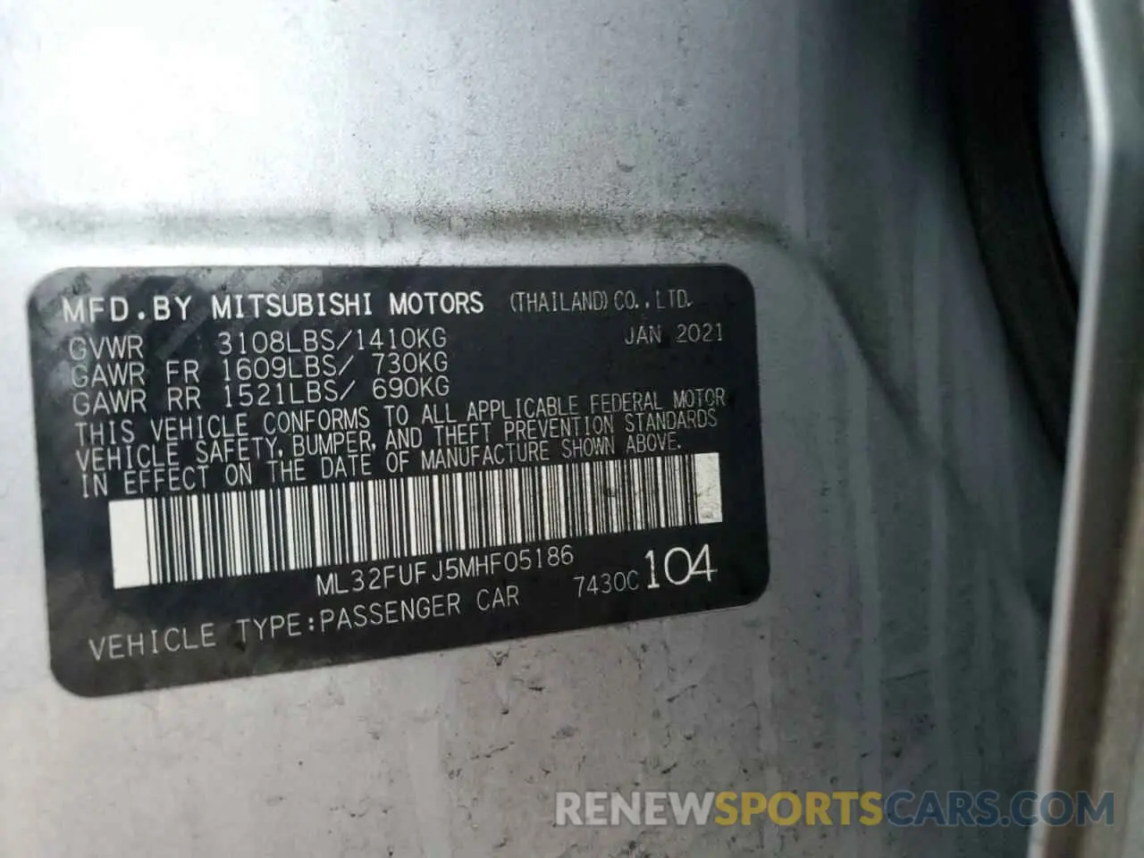14 Photograph of a damaged car ML32FUFJ5MHF05186 MITSUBISHI MIRAGE 2021