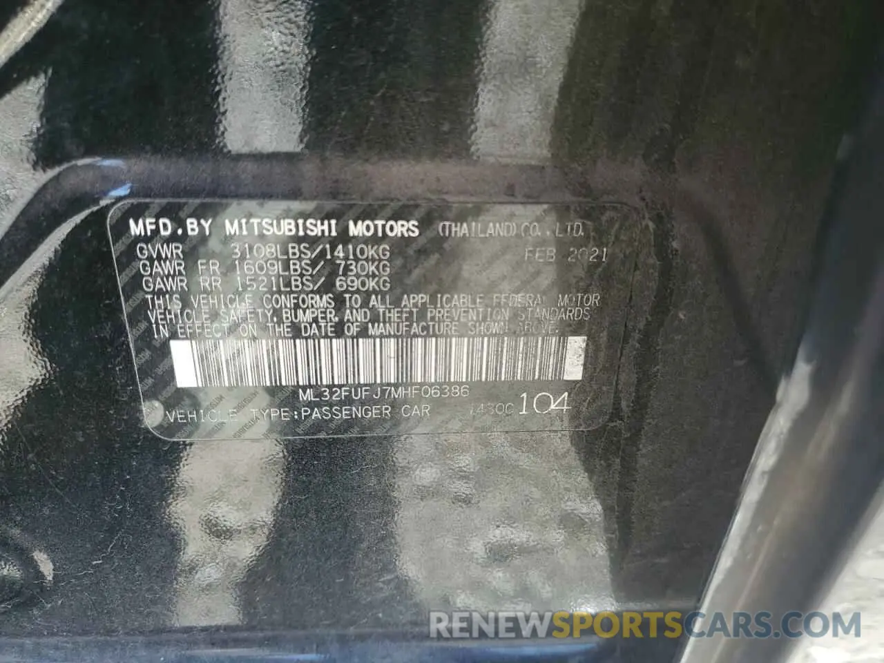 15 Photograph of a damaged car ML32FUFJ7MHF06386 MITSUBISHI MIRAGE 2021