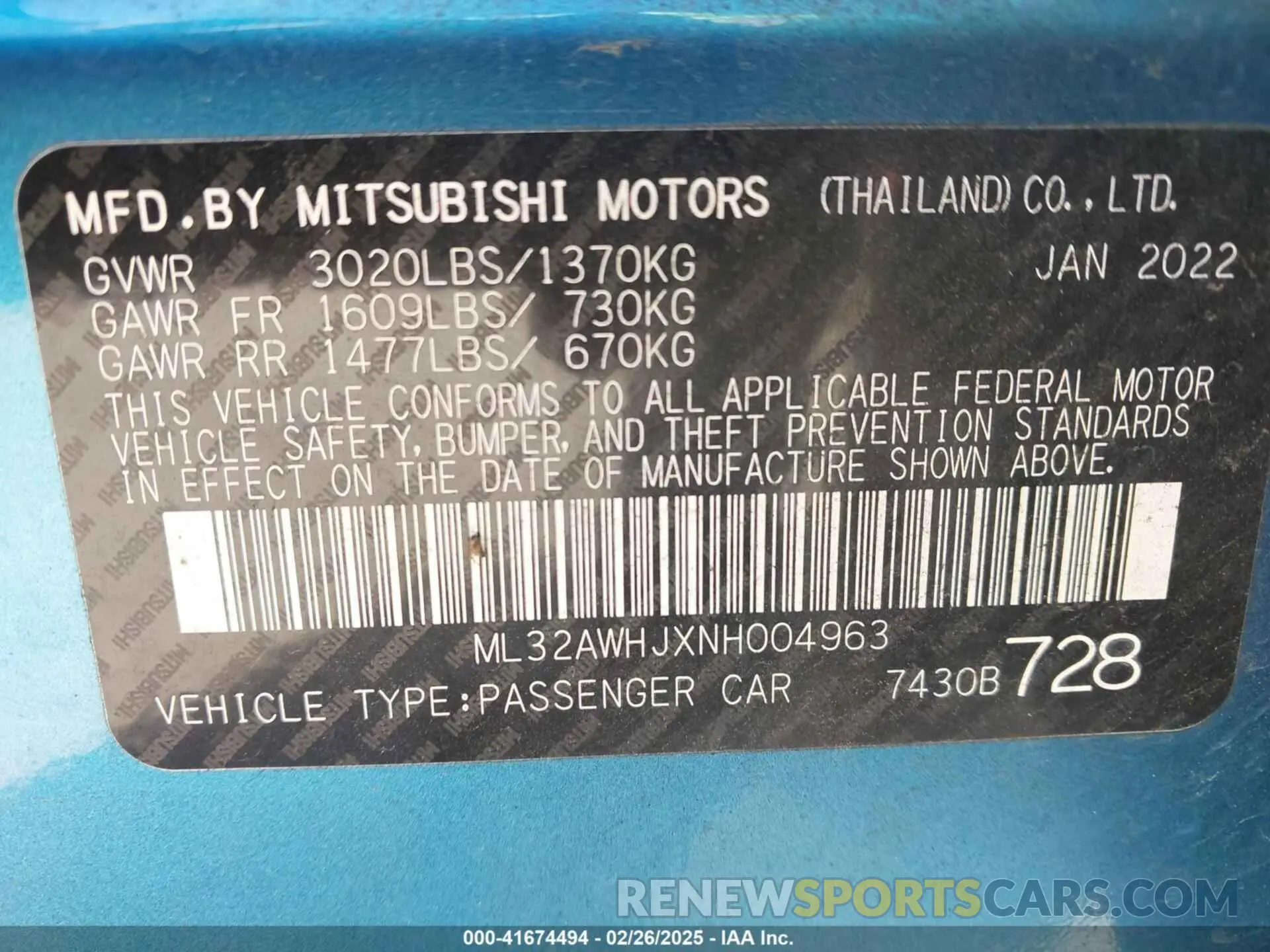 9 Photograph of a damaged car ML32AWHJXNH004963 MITSUBISHI MIRAGE 2022