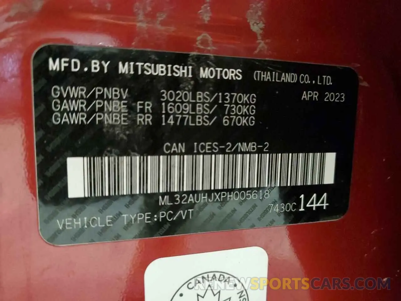 12 Photograph of a damaged car ML32AUHJXPH005618 MITSUBISHI MIRAGE 2023