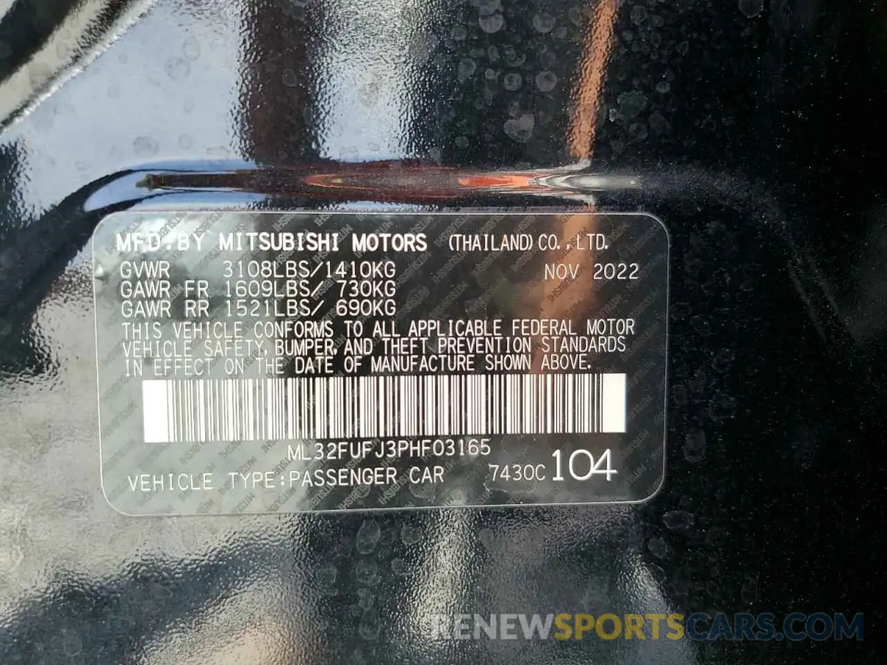 12 Photograph of a damaged car ML32FUFJ3PHF03165 MITSUBISHI MIRAGE 2023