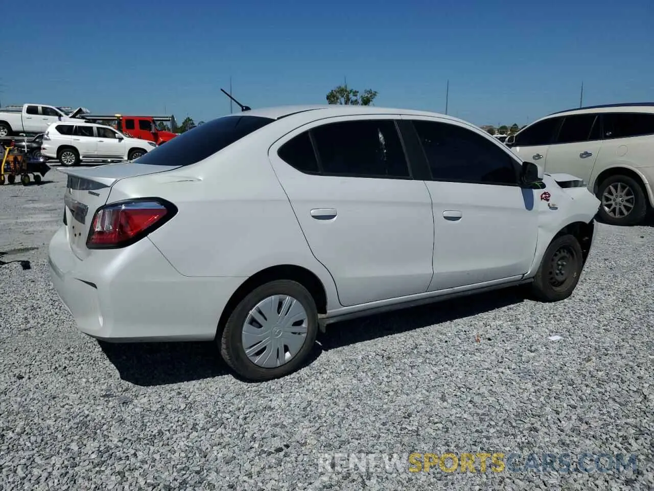 3 Photograph of a damaged car ML32FUFJXPHF06404 MITSUBISHI MIRAGE 2023