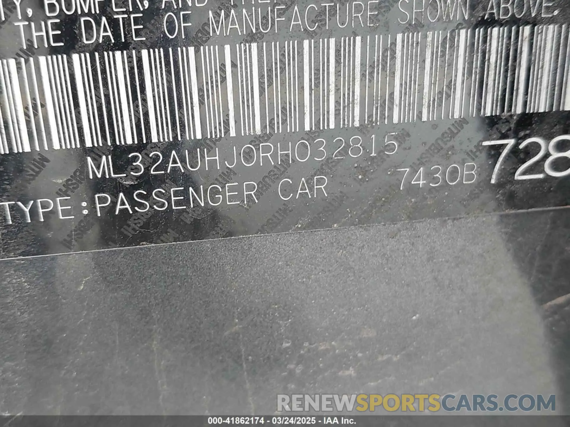 9 Photograph of a damaged car ML32AUHJ0RH032815 MITSUBISHI MIRAGE 2024