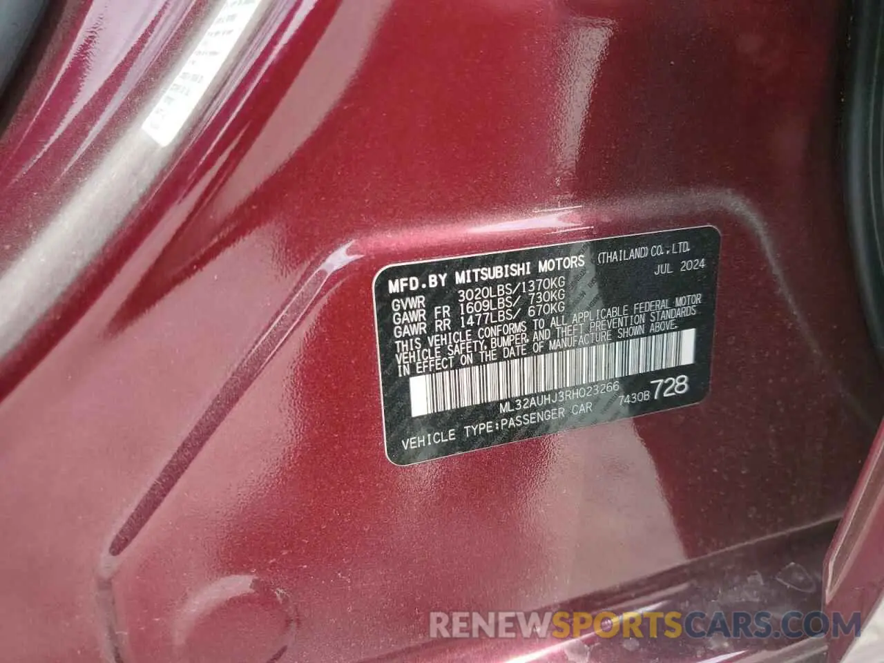 15 Photograph of a damaged car ML32AUHJ3RH023266 MITSUBISHI MIRAGE 2024